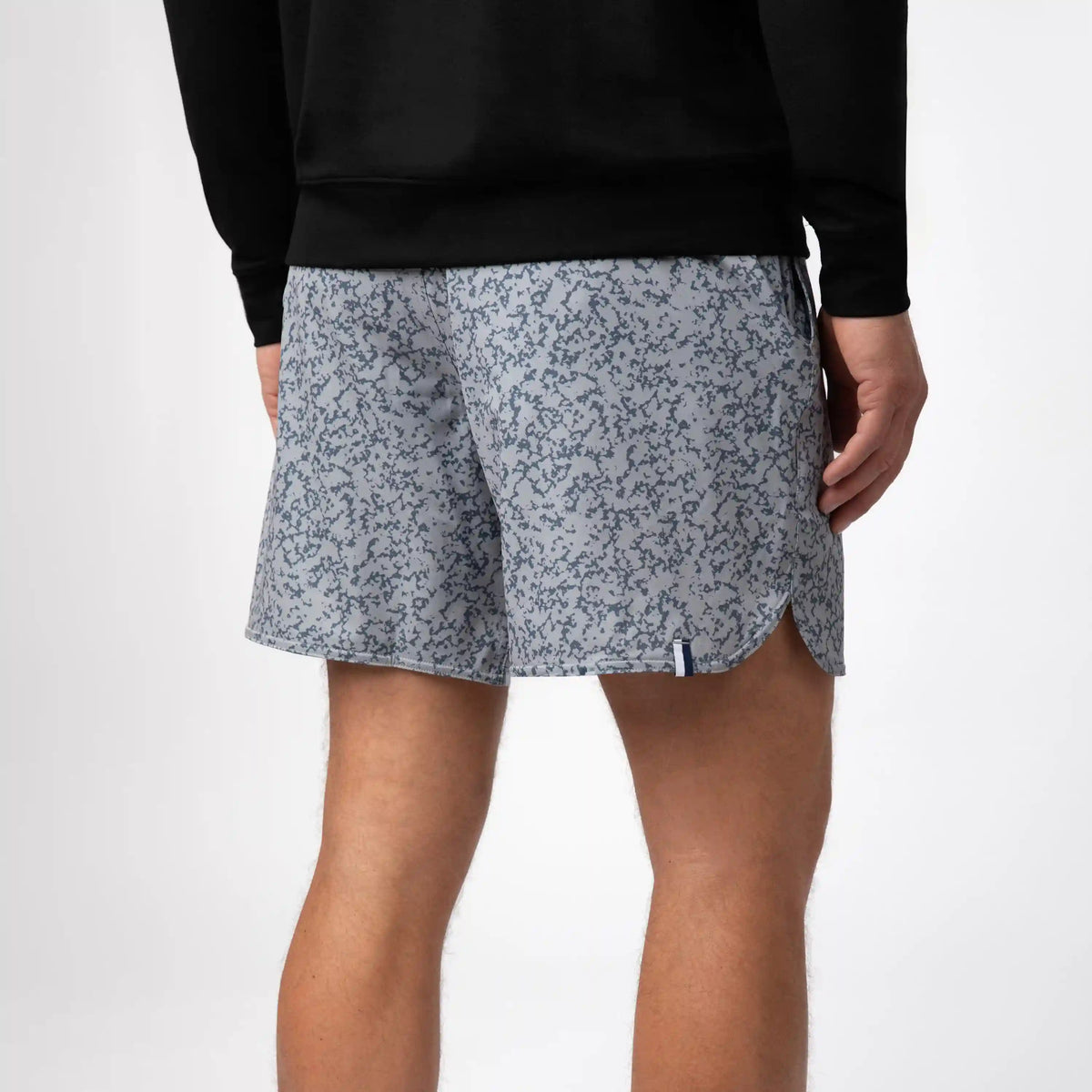 Grit Gym Short - 7" | The Granite Camo - Stainless Steel/Everest Grey