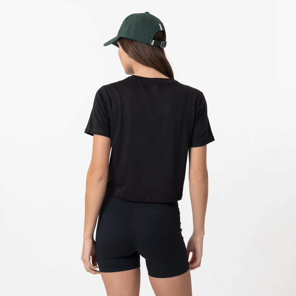 Drift Performance Crop Tee | Solid - Midnight Black