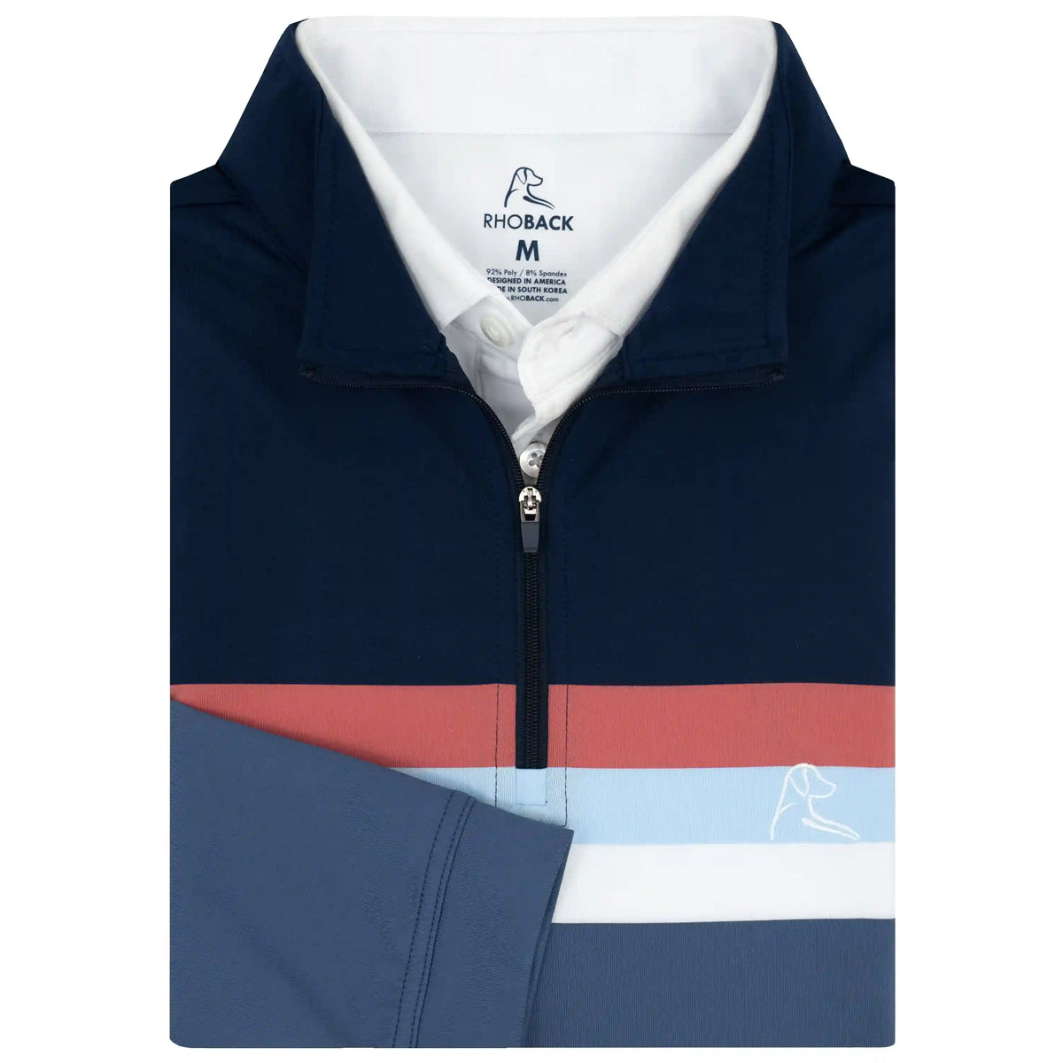 Horizon Block Performance Q-Zip | The Horizon Block - Coastal Blue/Fleet Navy/Rouge Red