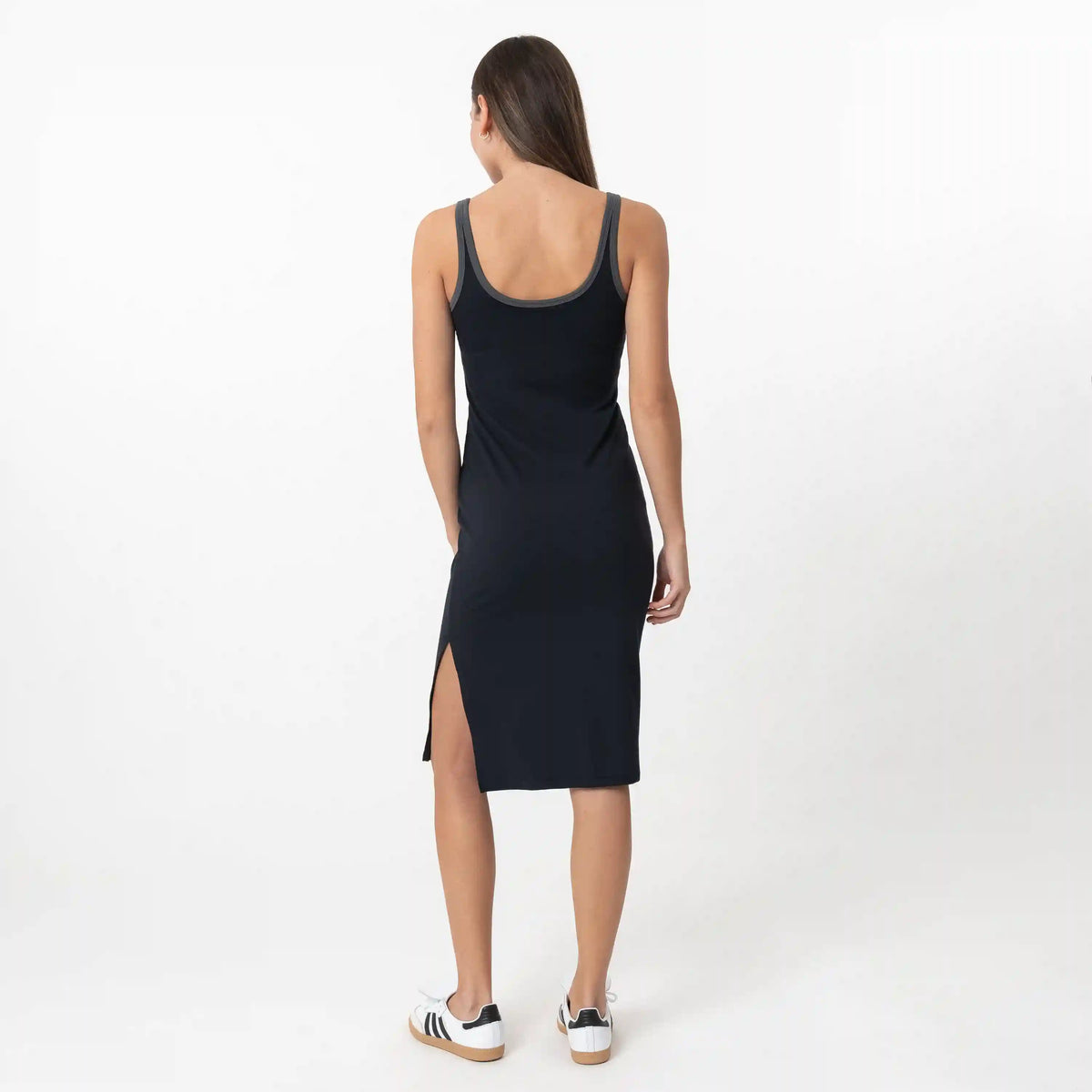 Tempo Midi Dress | Solid - Midnight Black - Charcoal Grey