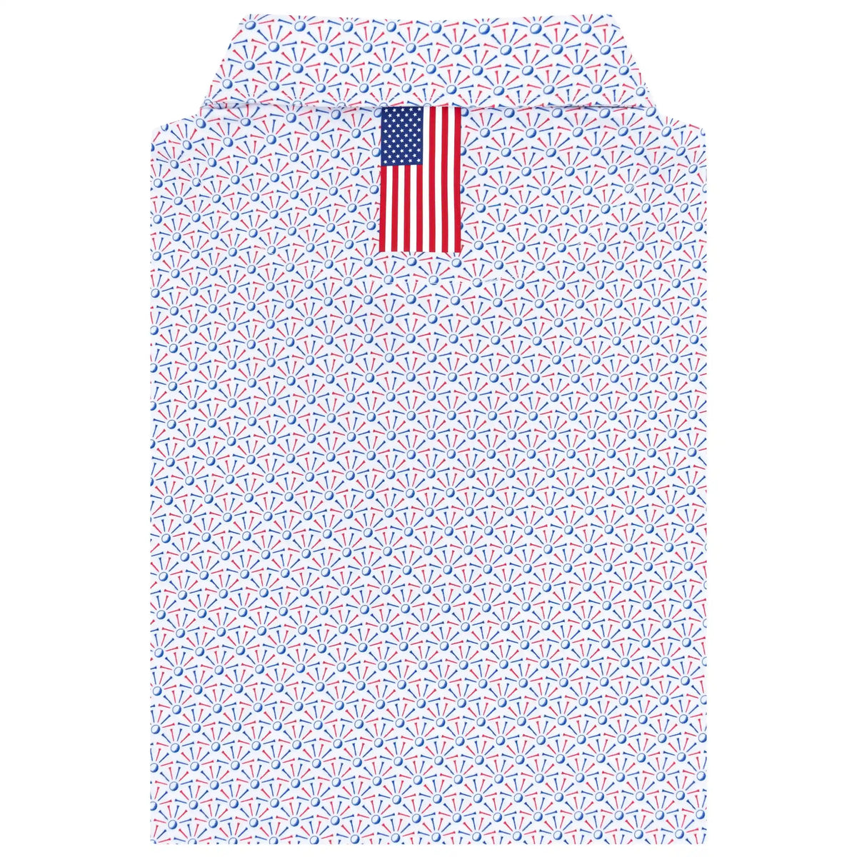 The Back Tees | Performance Polo | The Back Tees - White/Ocean Blue - USA