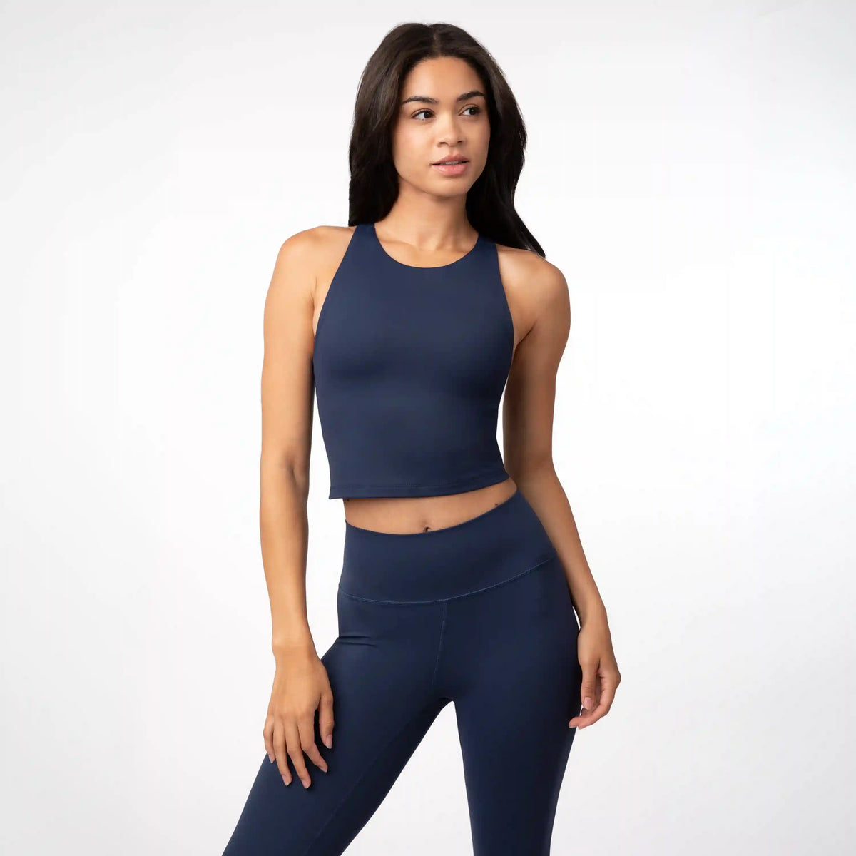 Vista Crop Tank | Solid - Fleet Navy