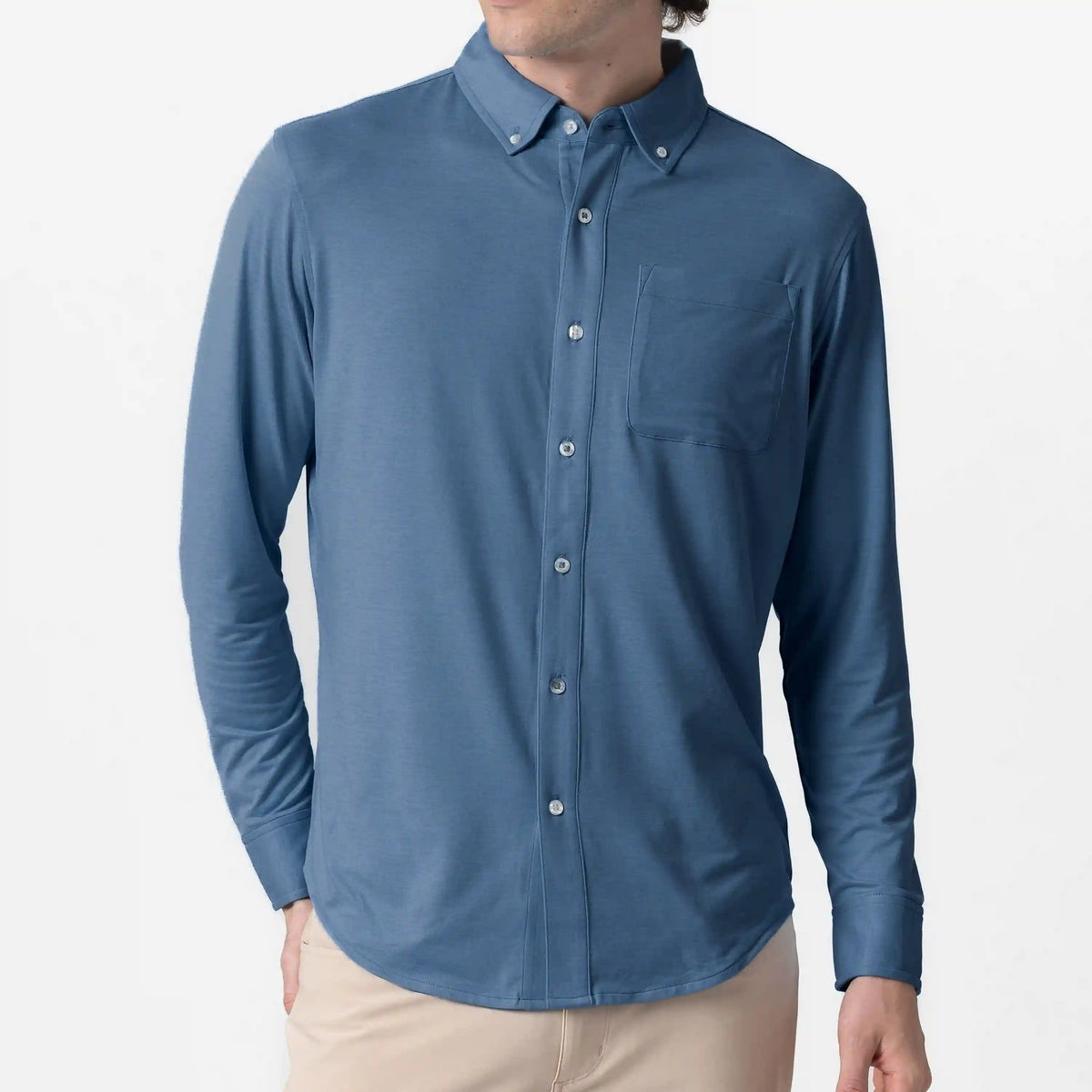 Tailwind Performance Sport Shirt | Heather - Coastal Blue/Potomac Blue
