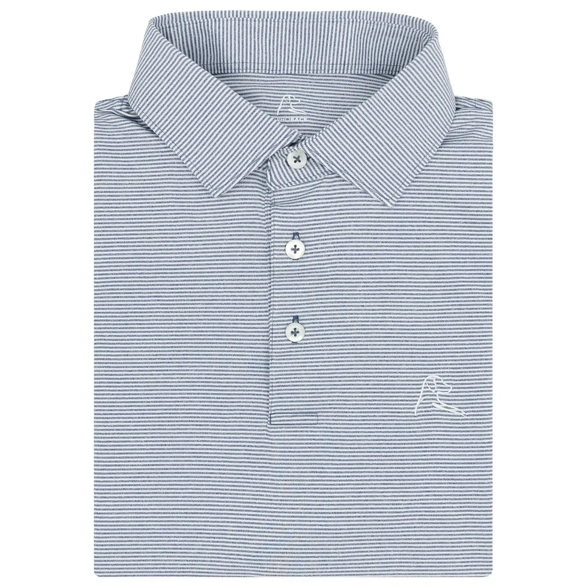 The Whaler Heather Stripe | Performance Polo | The Whaler Heather Stripe - Fleet Navy/White
