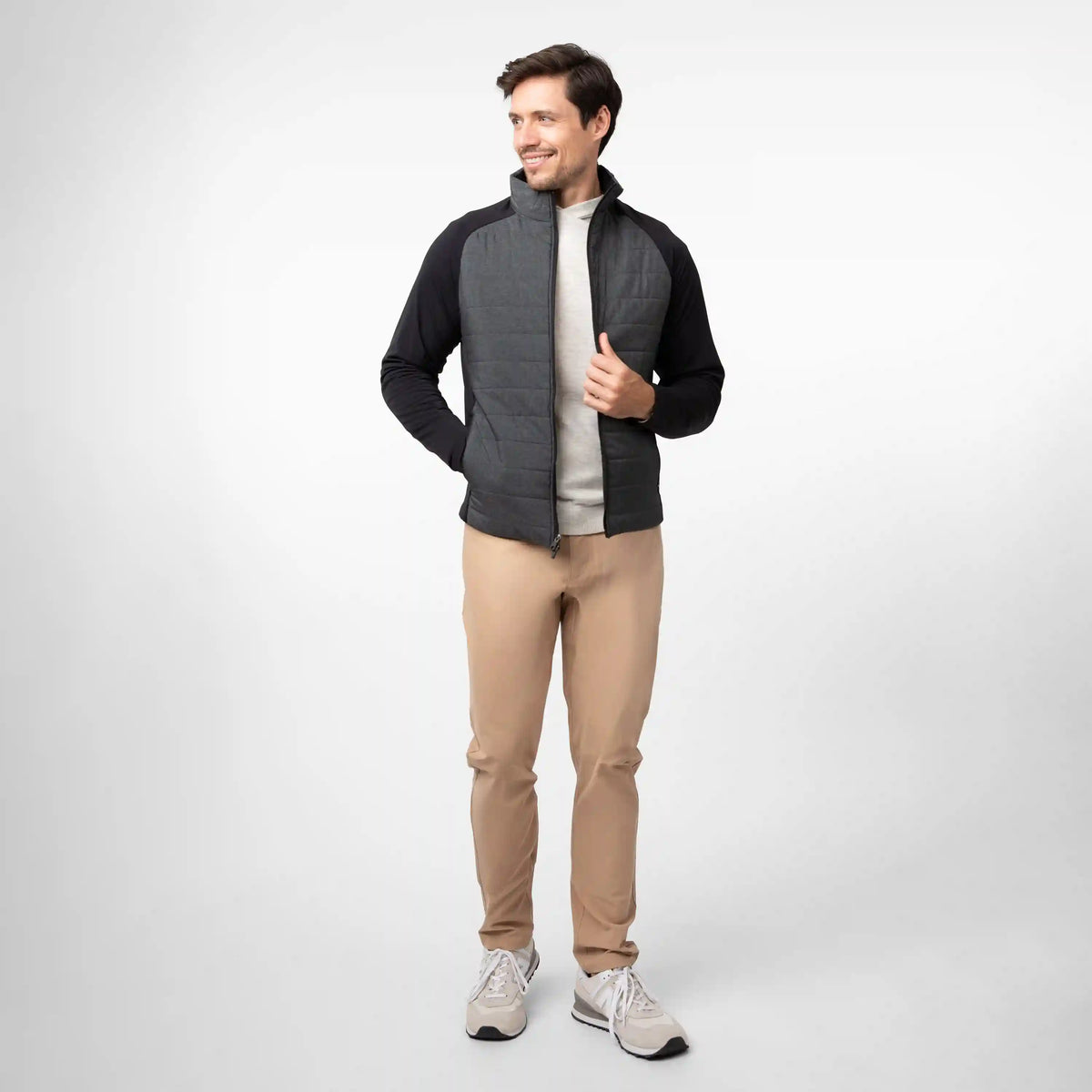 Fulton Hybrid Jacket | Heather - Black/White