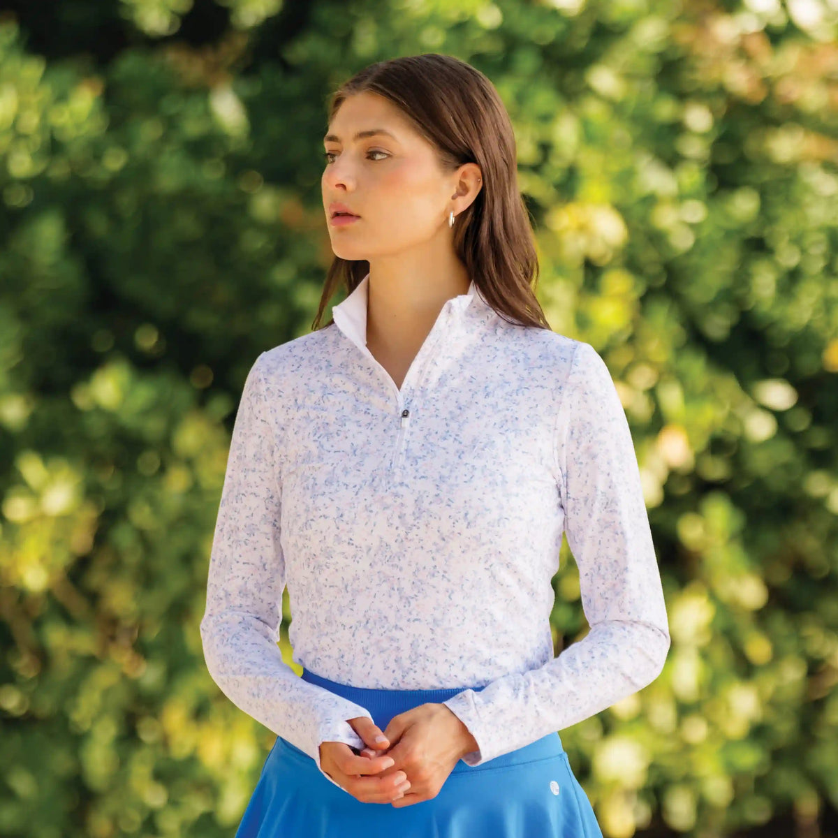 Rosette Performance Q-Zip | The Rosette - White/Birdie Blue