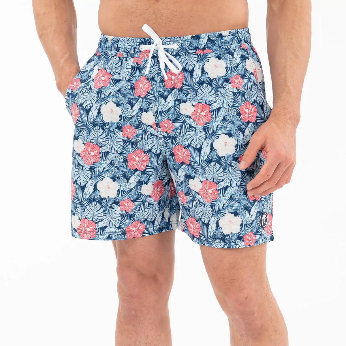 Medley Swim Trunk | The Hibiscus - Admiral Navy/Pale Blue