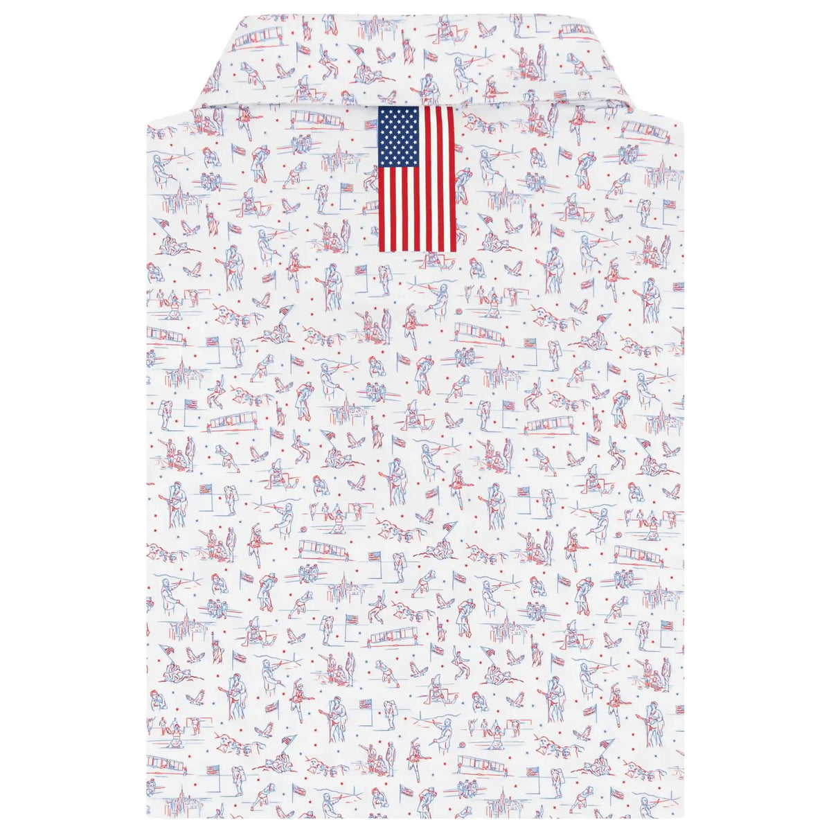 The Land Of The Free | Performance Polo | The Land Of The Free - White/Classic Red - USA