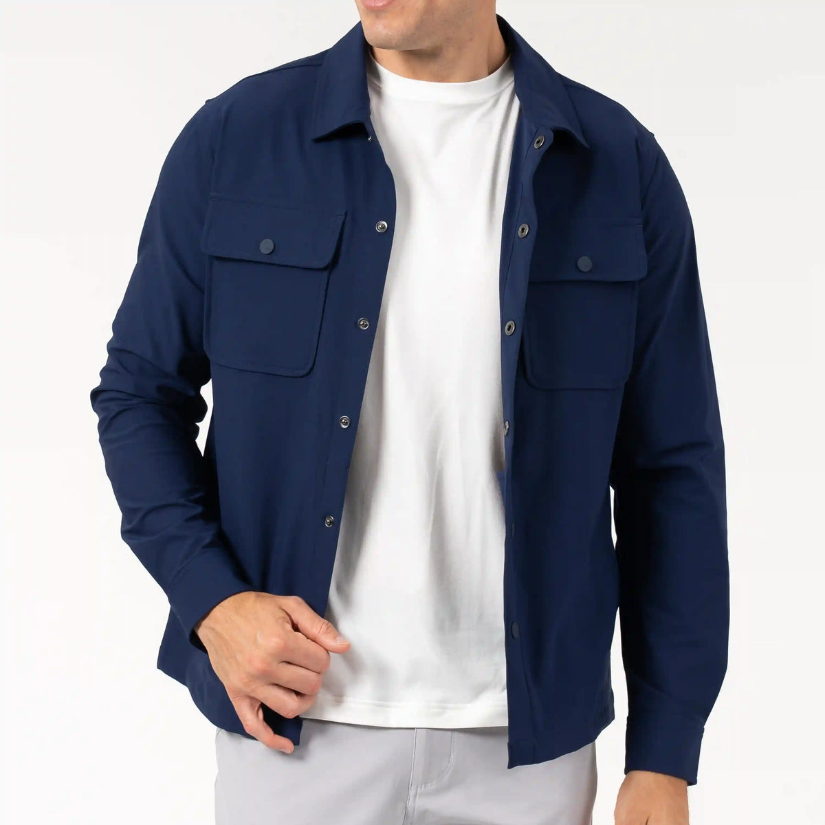 Delta Shirt Jacket | Solid - Fleet Navy