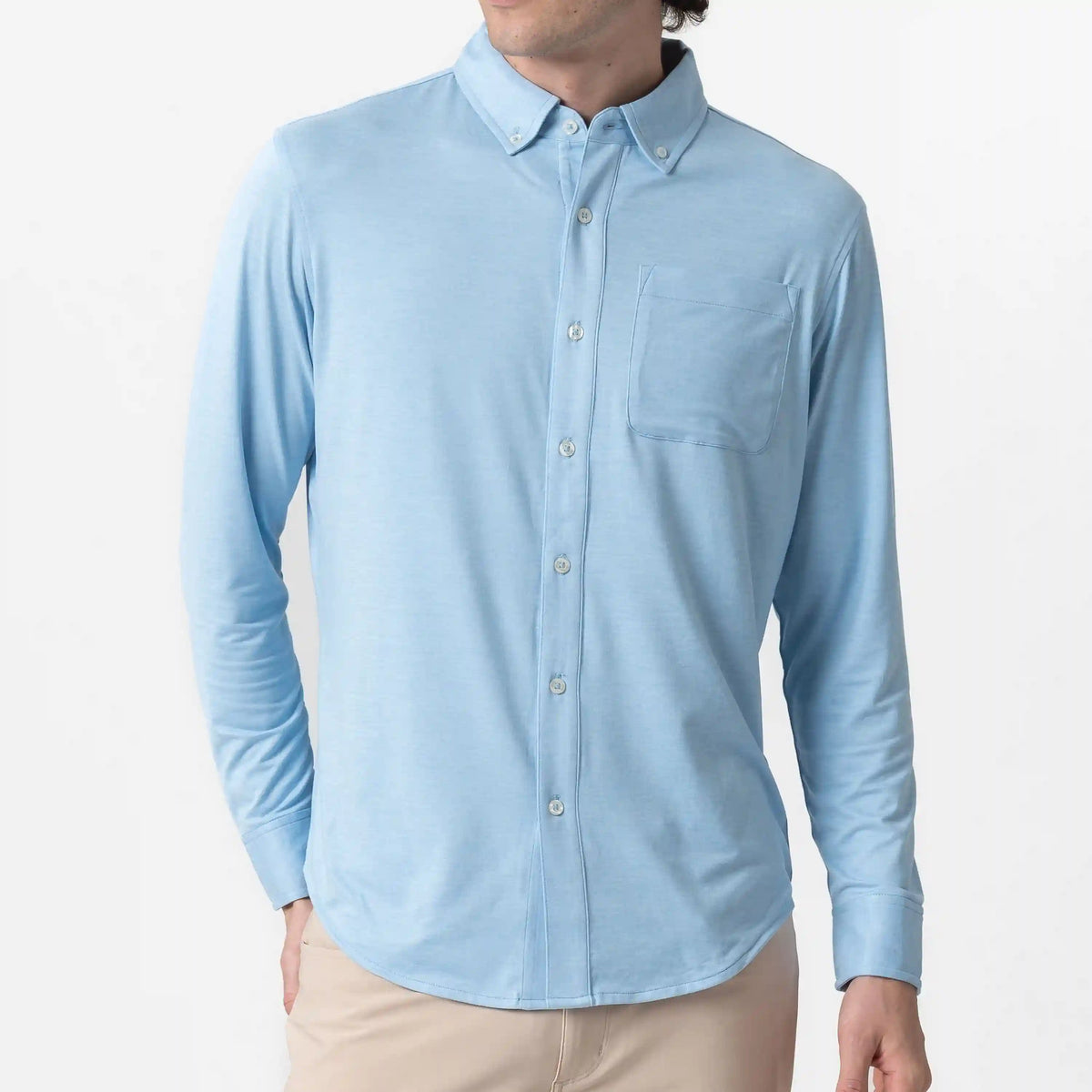 Tailwind Performance Sport Shirt | Heather - Baby Blue/Baby Blue