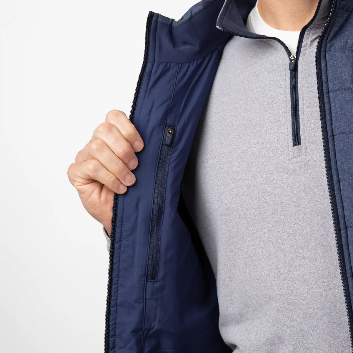 Fulton Performance Vest | Heather - Fleet Navy/White