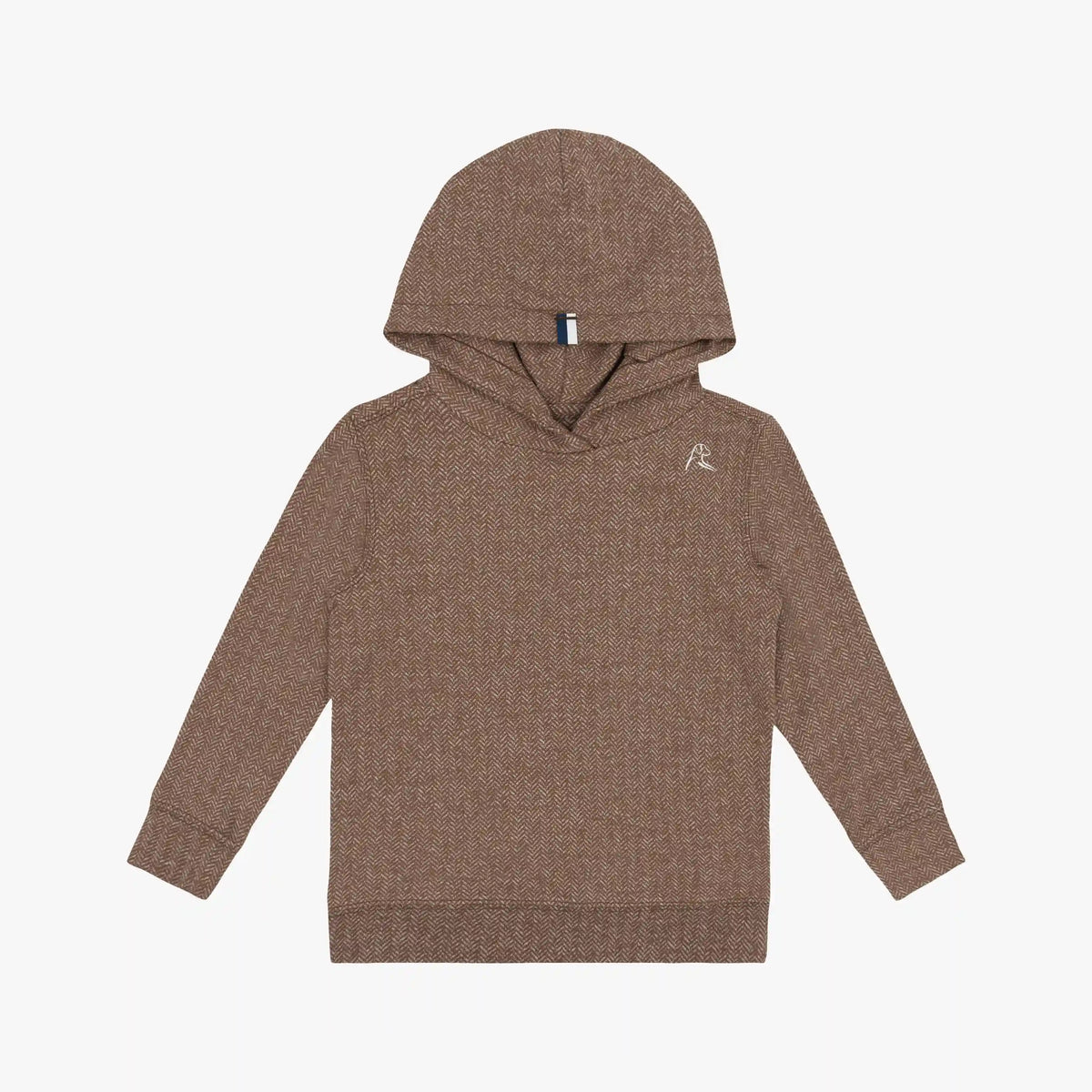 Lil' Hesi Performance Hoodie | Herringbone Jacquard - Saddle Brown/White
