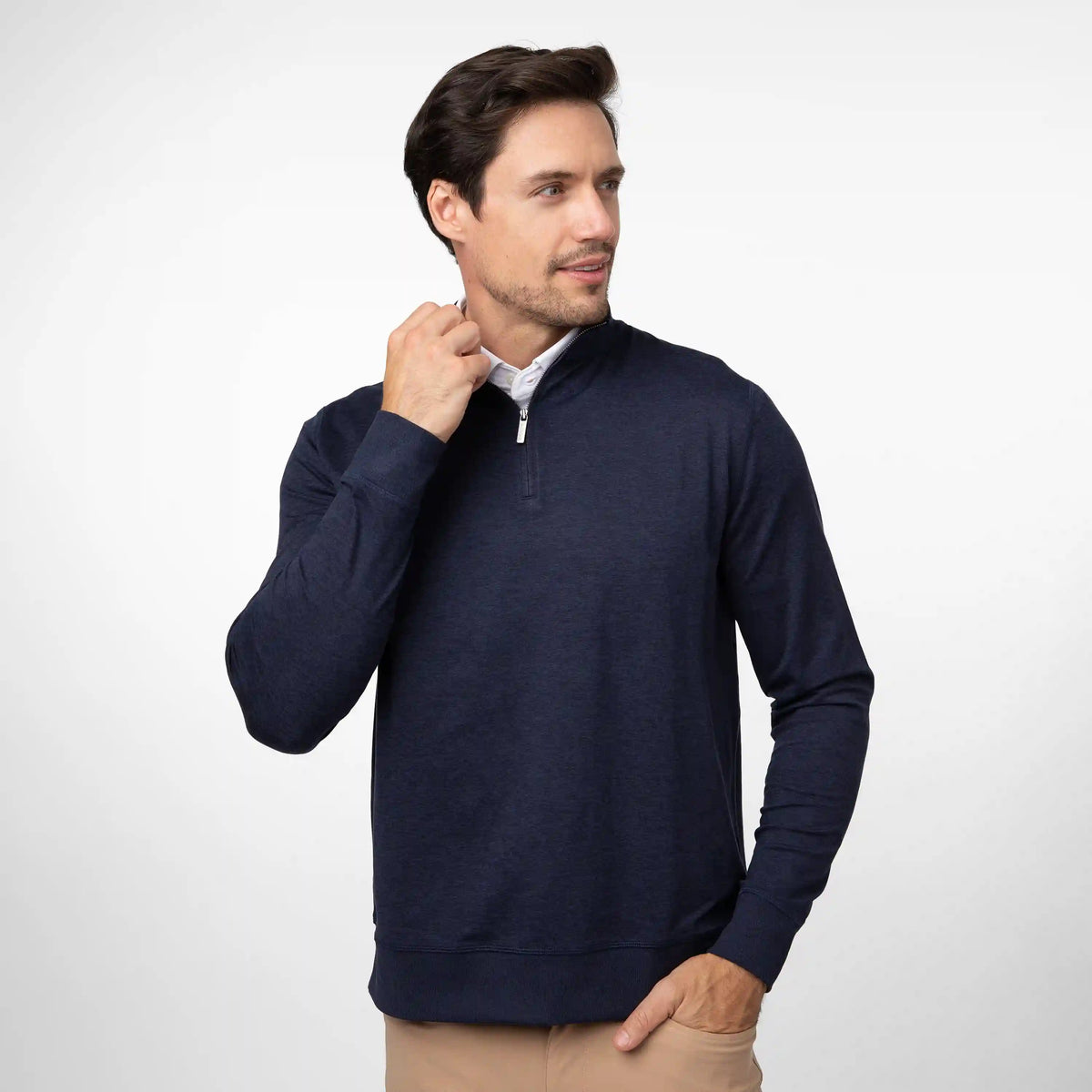 Pace Q-Zip Pullover | Heather - Fleet Navy/Nightshade