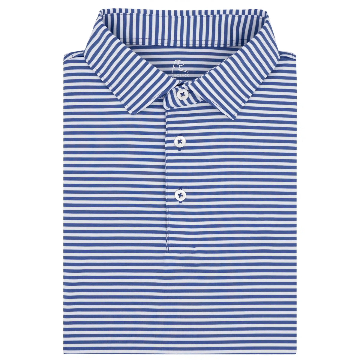The Birdie Stripe | Performance Polo | The Birdie Stripe - Bunker Blue/White