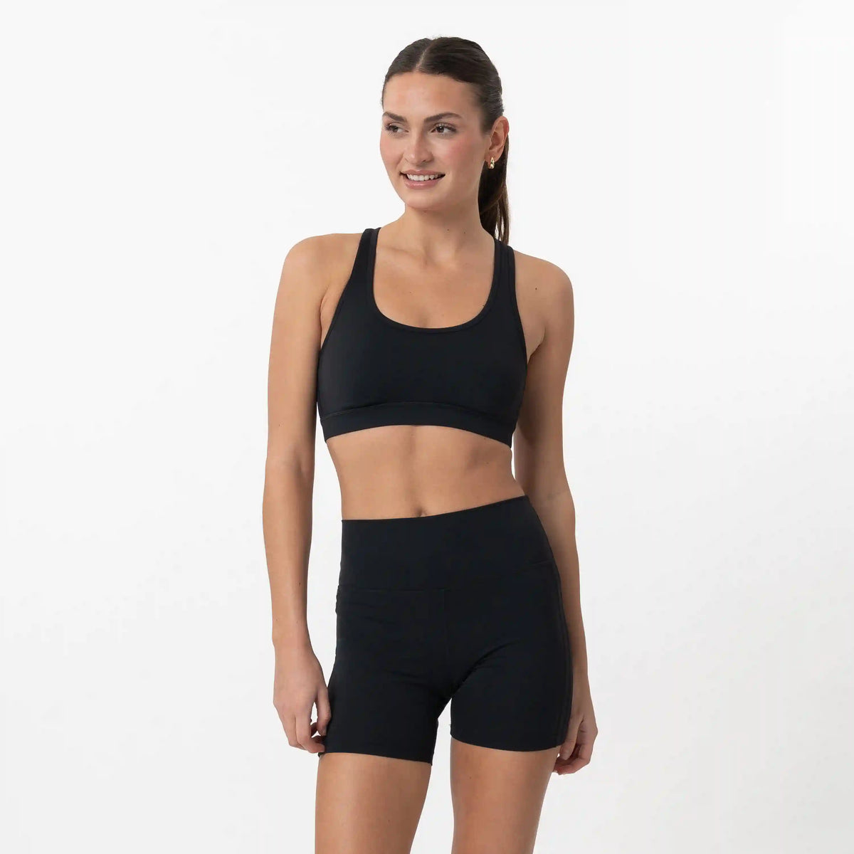 Vista Sports Bra | Solid - Midnight Black