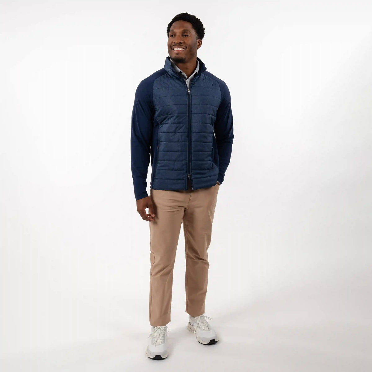 Fulton Hybrid Jacket | Heather - Fleet Navy/White