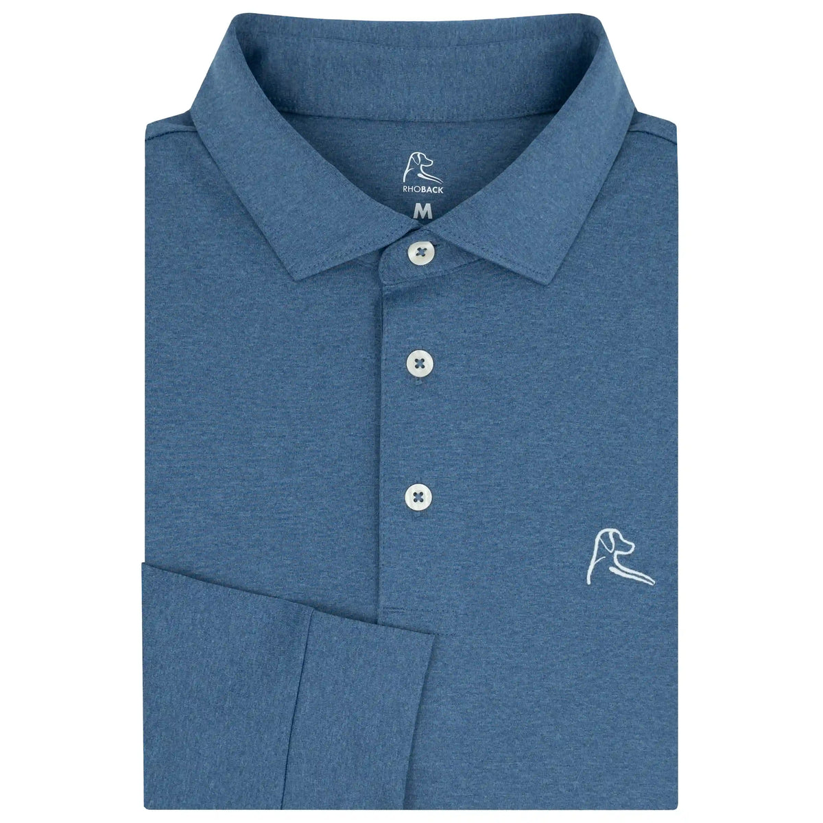 Heather | Long Sleeve Performance Polo | Heather - Coastal Blue/Potomac Blue
