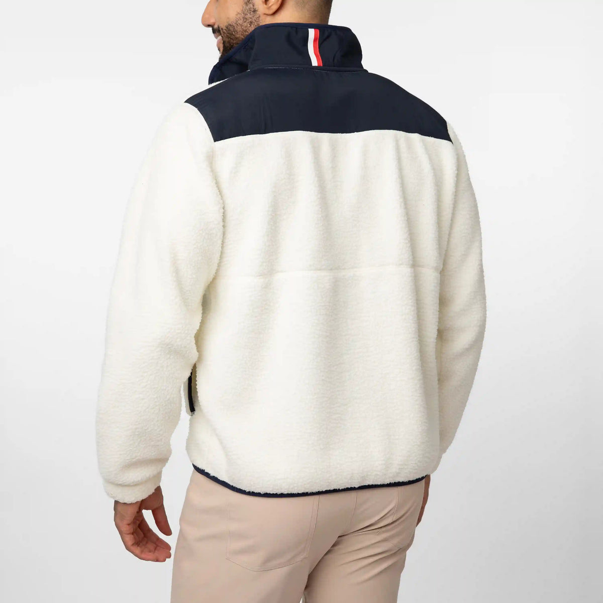 Summit Crest Full-Zip Jacket | Solid - Ivory - Fleet Navy