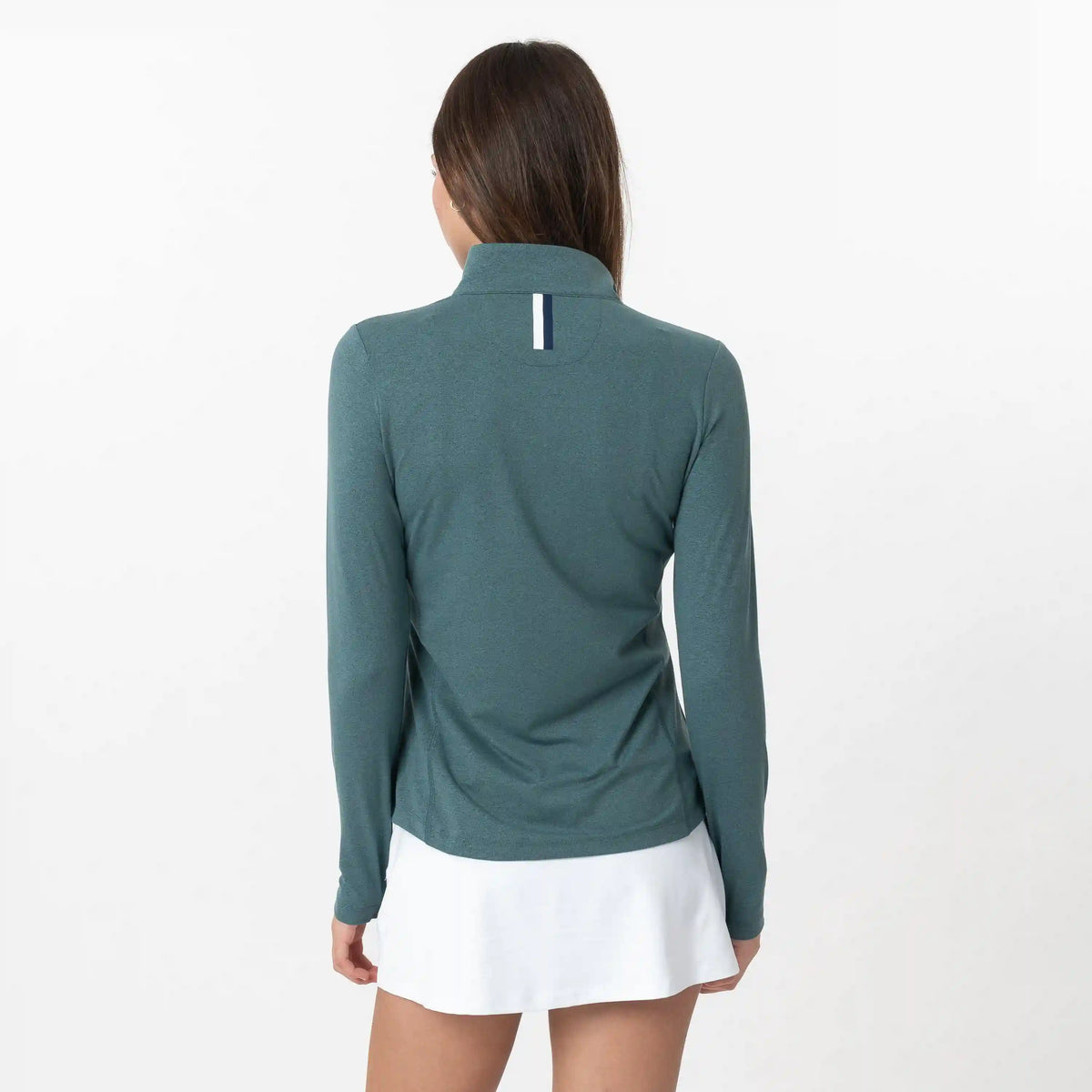 Heather Performance Q-Zip | Heather - Ponderosa Green/Jungle Green