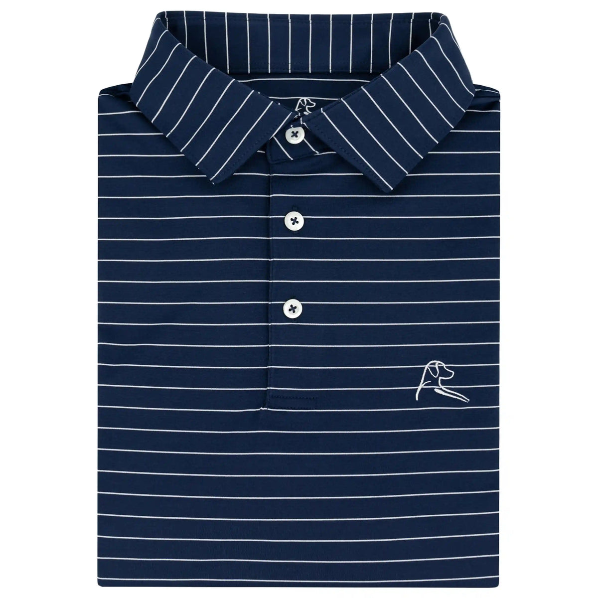 The Captain Stripe | Performance Polo | The Captain Stripe - Fleet Navy/White