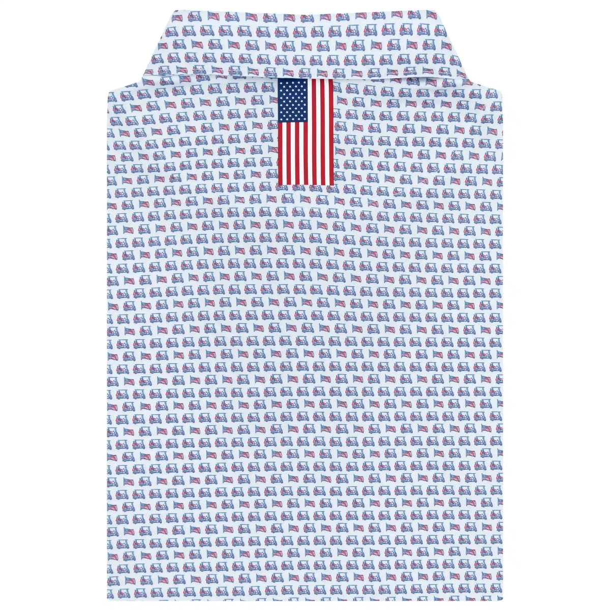 The All American Drive | Performance Polo | The All American Drive - White/Short Stop Blue - USA
