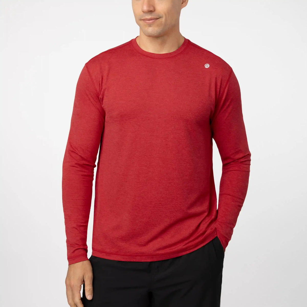 Blitz Tech Long Sleeve Tee 2.0 | Heather - Poinsettia Red/Poinsettia Red