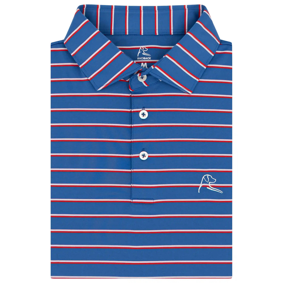 The Old Glory Stripe | Performance Polo | The Old Glory Stripe - Short Stop Blue/Classic Red/White - USA