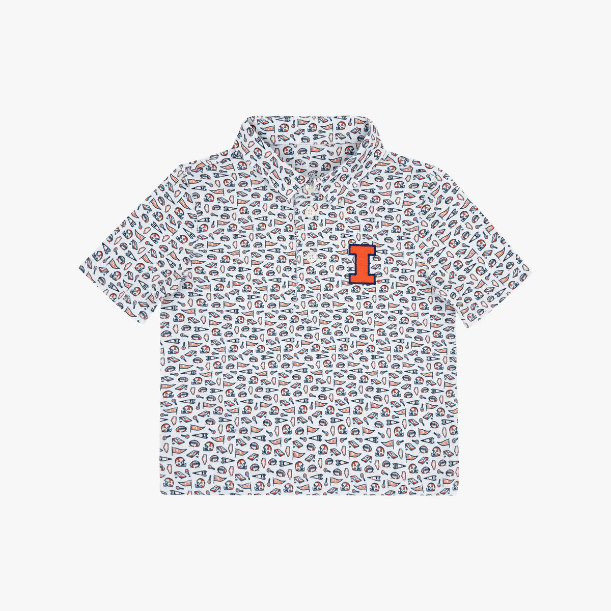 The Lil' Illinois Gameday 2.0 | Collegiate Polo | The Illinois Gameday 2.0 - White/Indigo Blue - 1