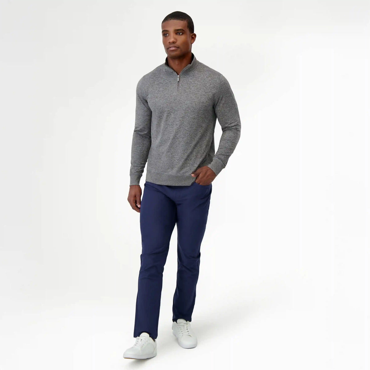 Pace Q-Zip Pullover | Heather - Owl Grey/Ash Grey