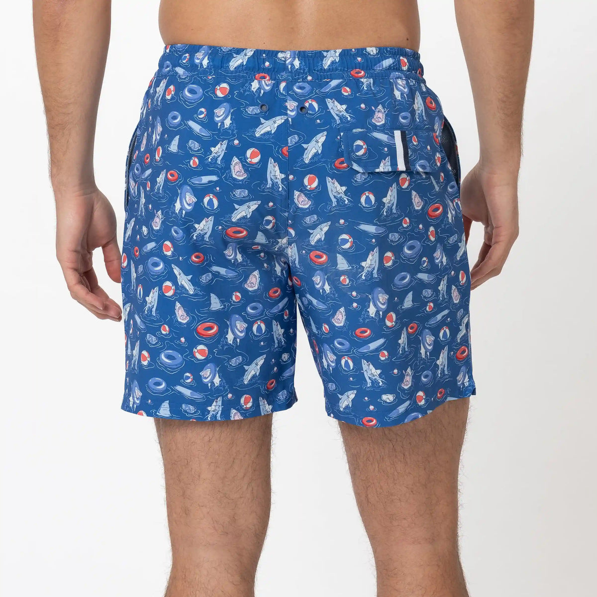 Medley Swim Trunk | The Chomp - Short Stop Blue/Sorbet Red