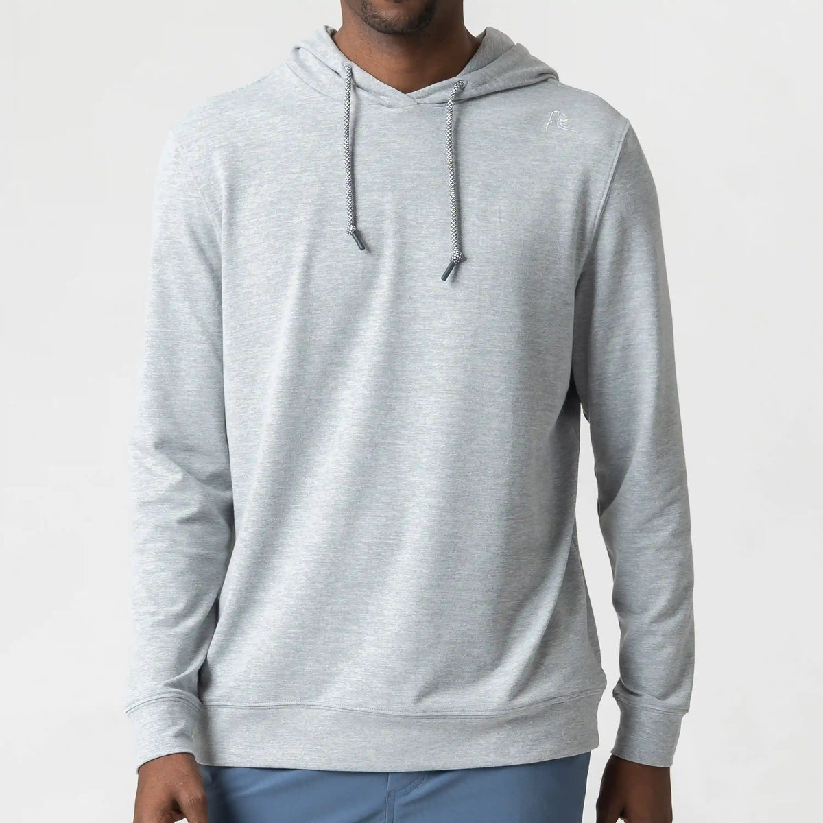 Hesi Performance Hoodie | Heather - Stainless Steel/White