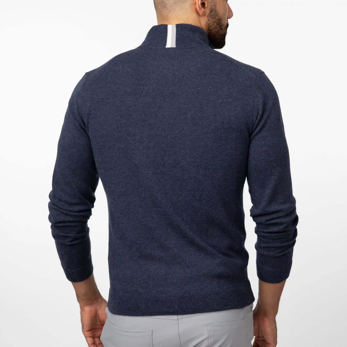 Hogan Q-Zip Sweater | Heather - Annapolis Blue/Annapolis Blue