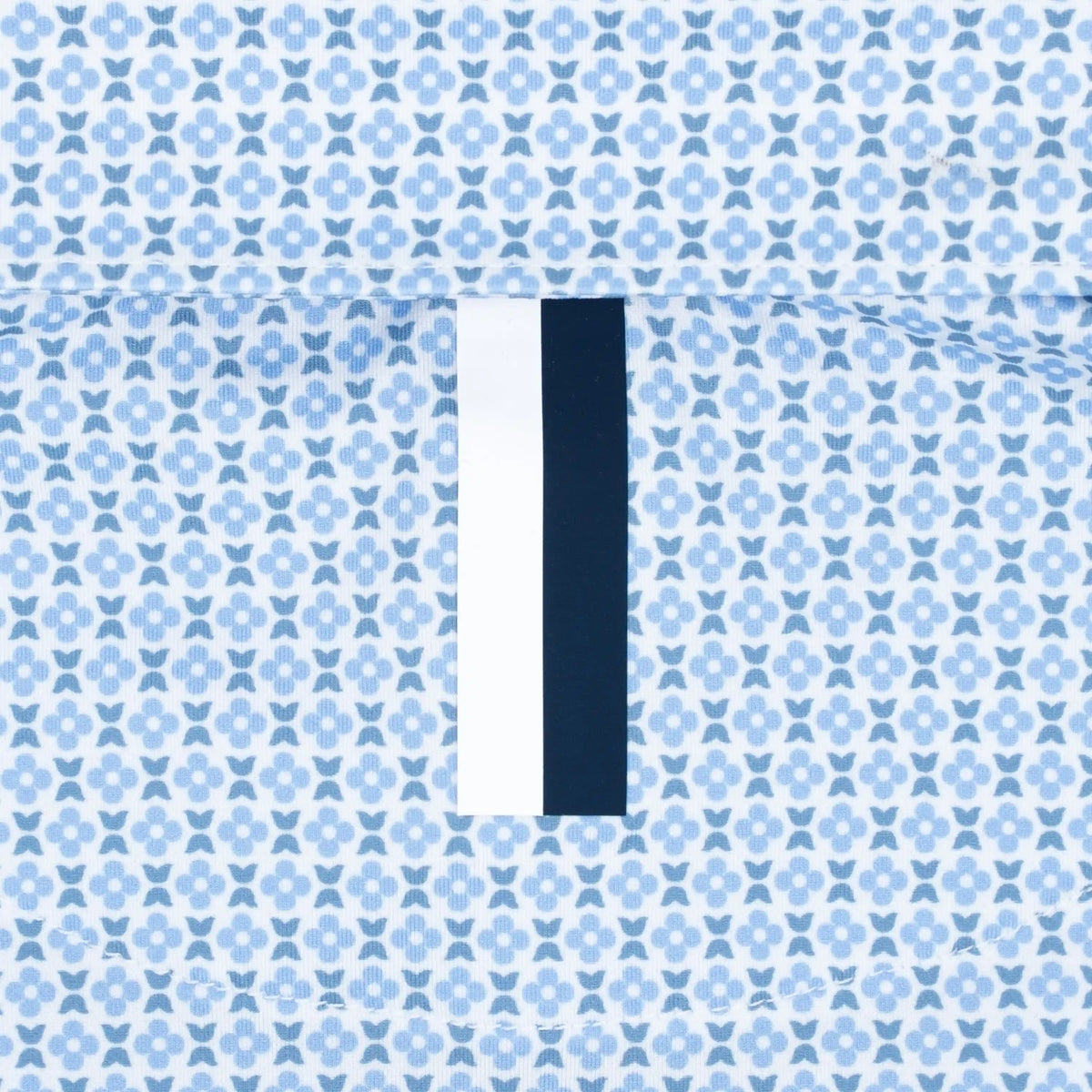 The Geo Bloom | Performance Polo | The Geo Bloom - White/Country Blue