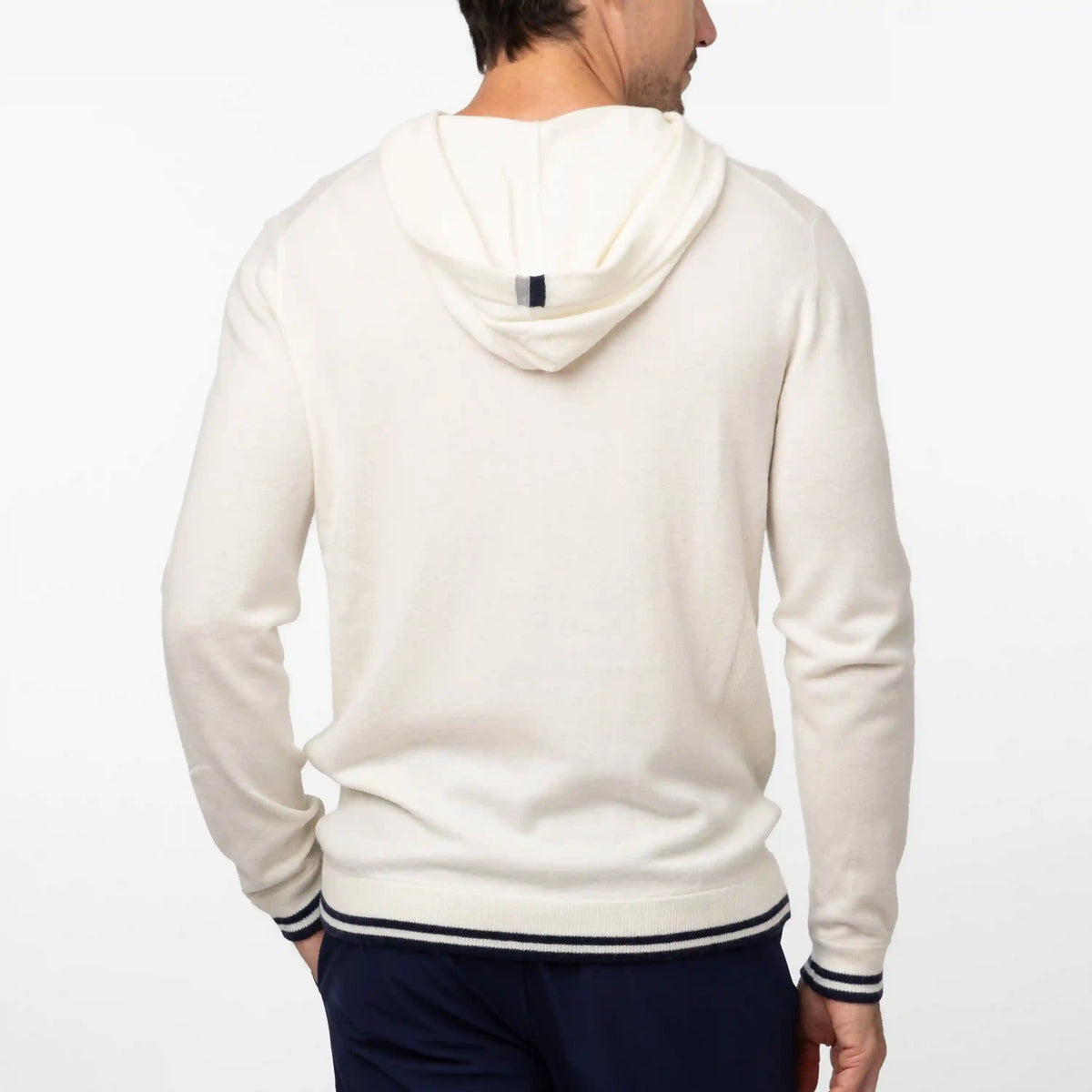 Hogan Sweater Hoodie | Solid - Ivory - Fleet Navy