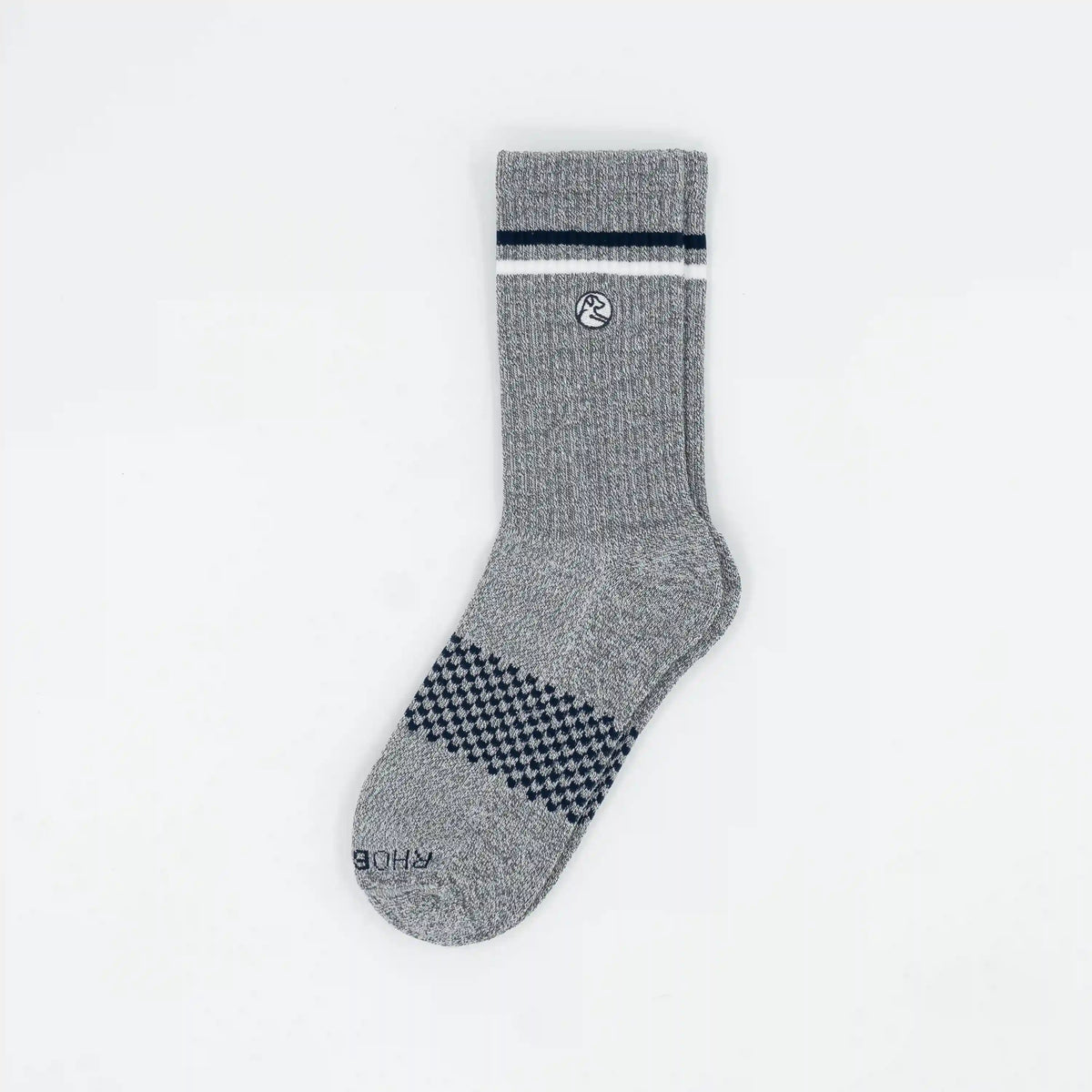 Stratus Performance Crew Socks | Heather - Charcoal Grey/White - White/Fleet Navy