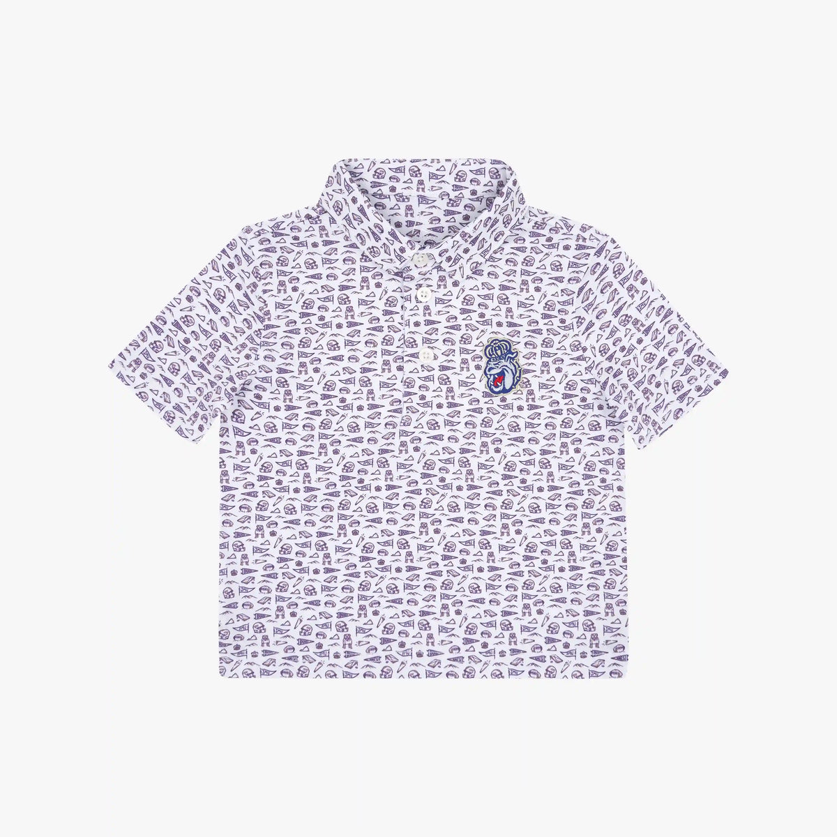 The Lil' James Madison Gameday 2.0 | Collegiate Polo | The James Madison Gameday 2.0 - White/Dark Violet - 1