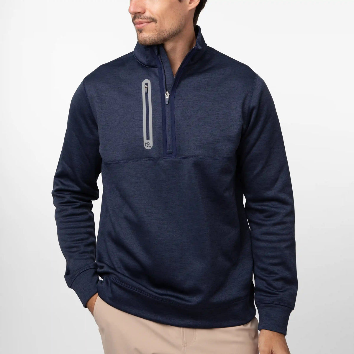Knoll Performance Half-Zip | Heather - Fleet Navy/Fleet Navy