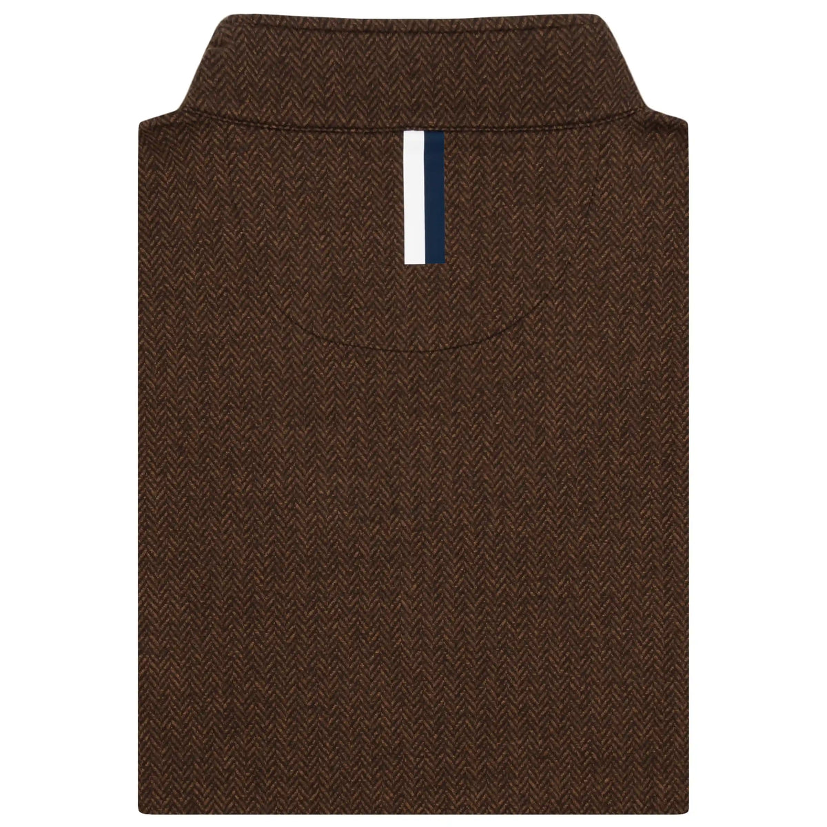 Herringbone Jacquard Performance Q-Zip | The Herringbone Jacquard - Sepia/Cocoa