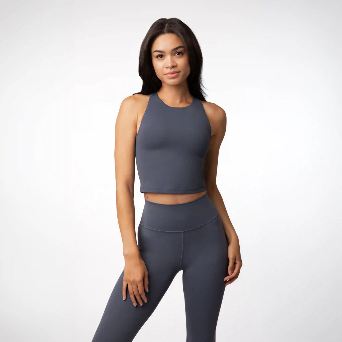 Vista Crop Tank | Solid - Postgame Grey