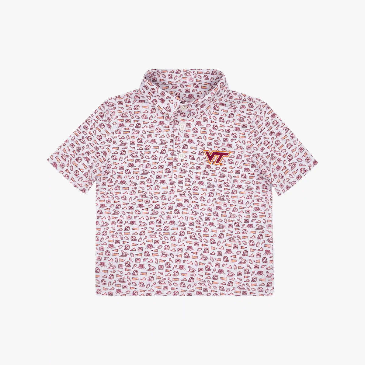 The Lil' Virginia Tech Gameday 2.0 | Collegiate Polo | The Virginia Tech Gameday 2.0 - White/Dark Maroon - 1