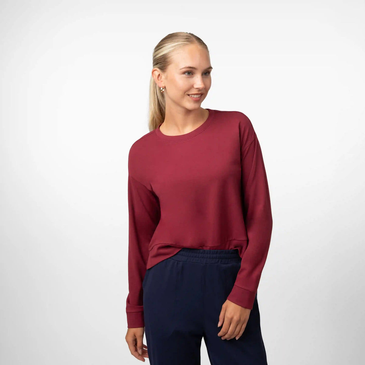 Tempo Crewneck | Heather - Merlot/Merlot