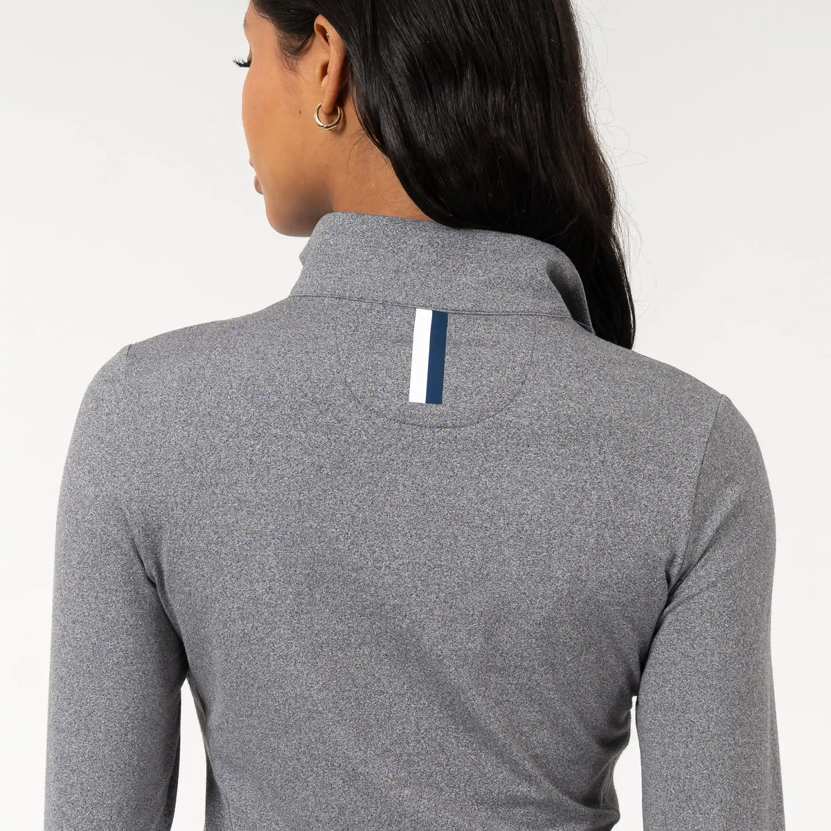 Heather Performance Q-Zip | Heather - Graphite Grey/White