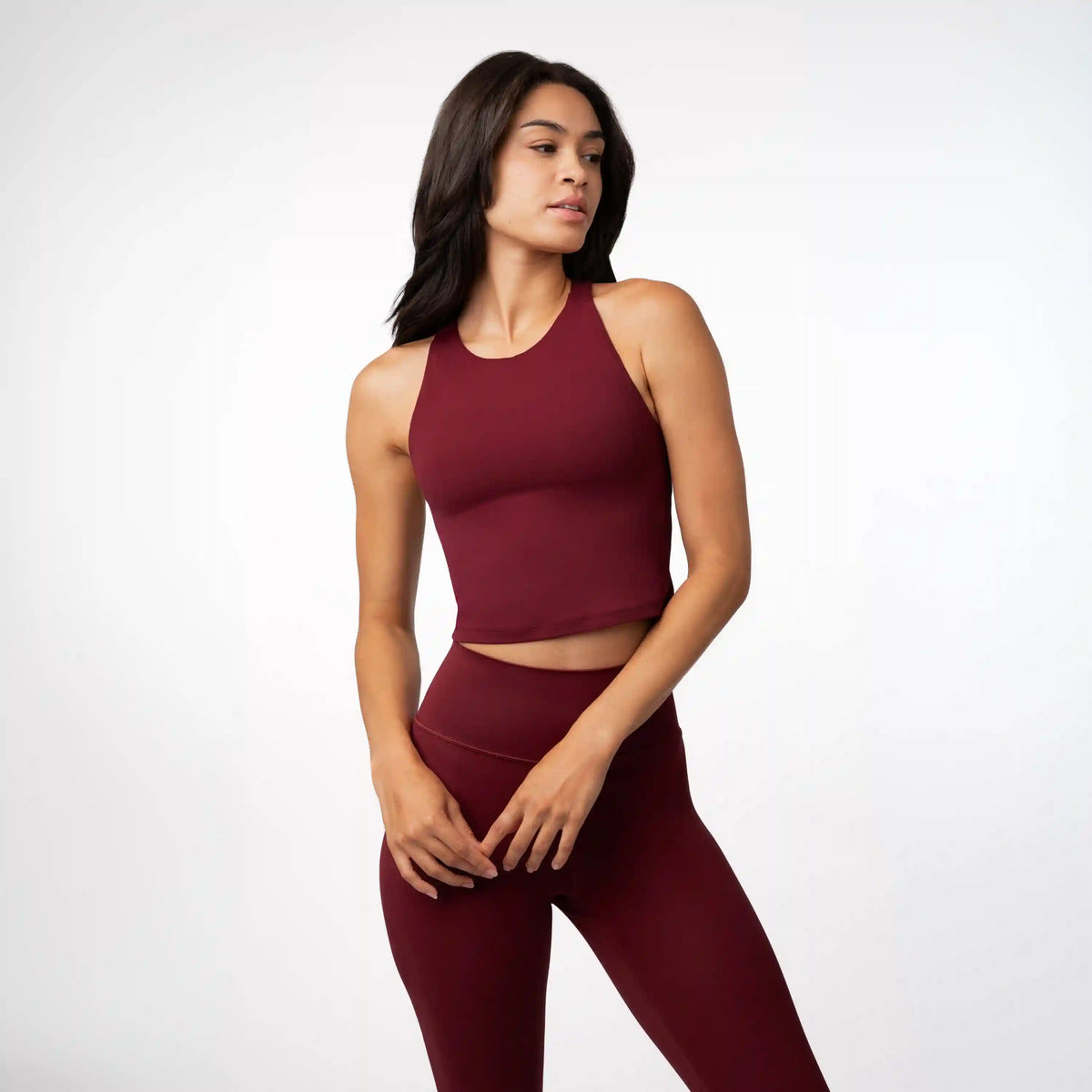 Vista Crop Tank | Solid - Merlot