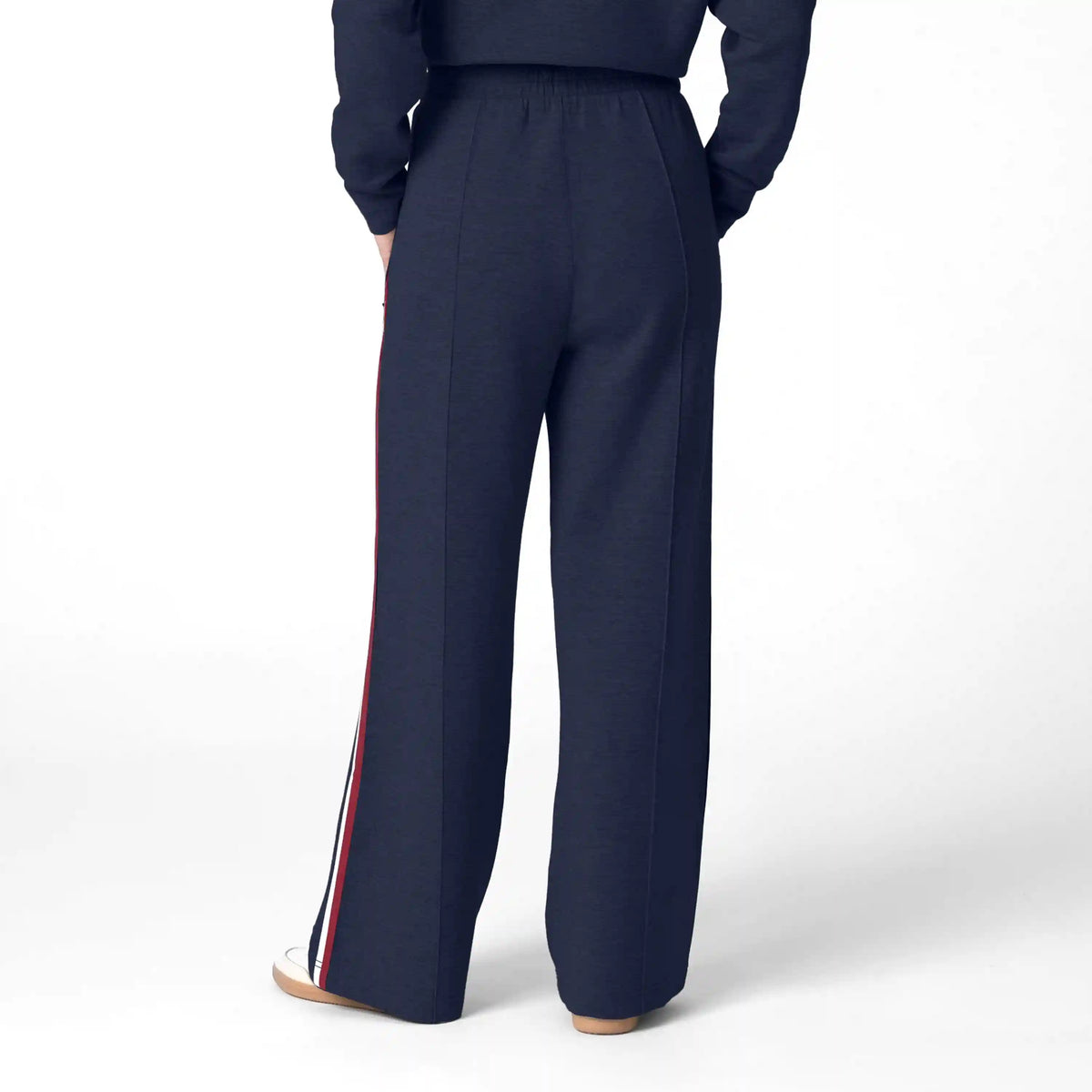 Aspire Pintuck Pant | Heather - Indigo Blue - White/Cardinal Red