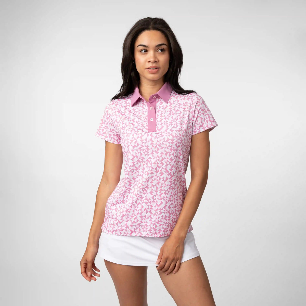Prime Performance Polo | The Prime - Cashmere Pink/White