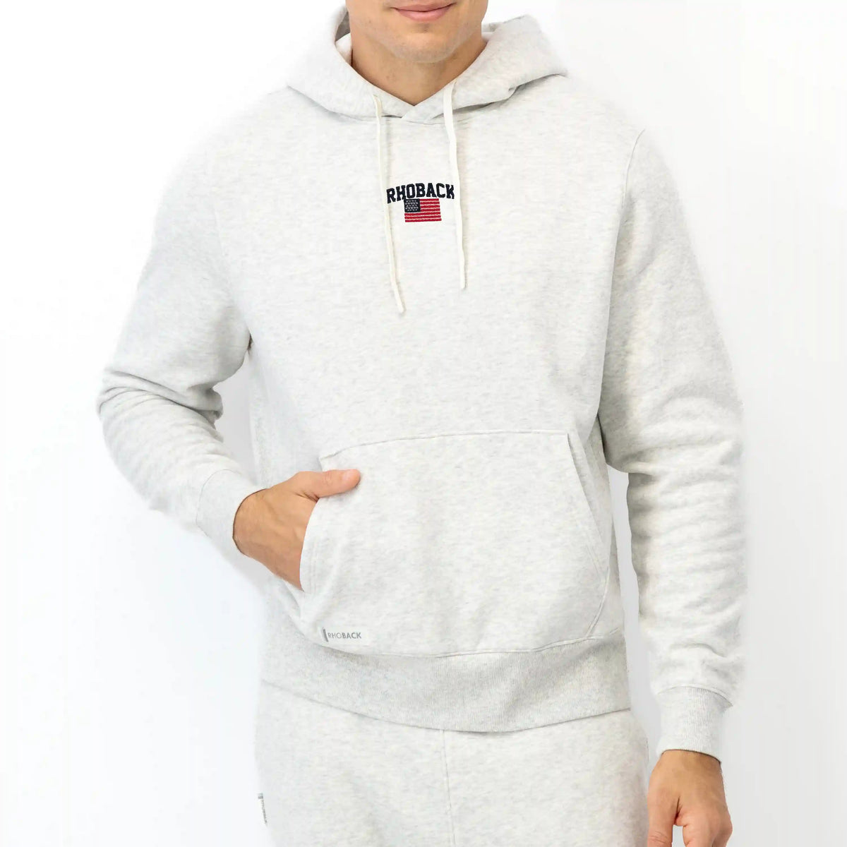 Ready Hoodie | Heather - Ivory - RBUSA ARCH 2 NAVY