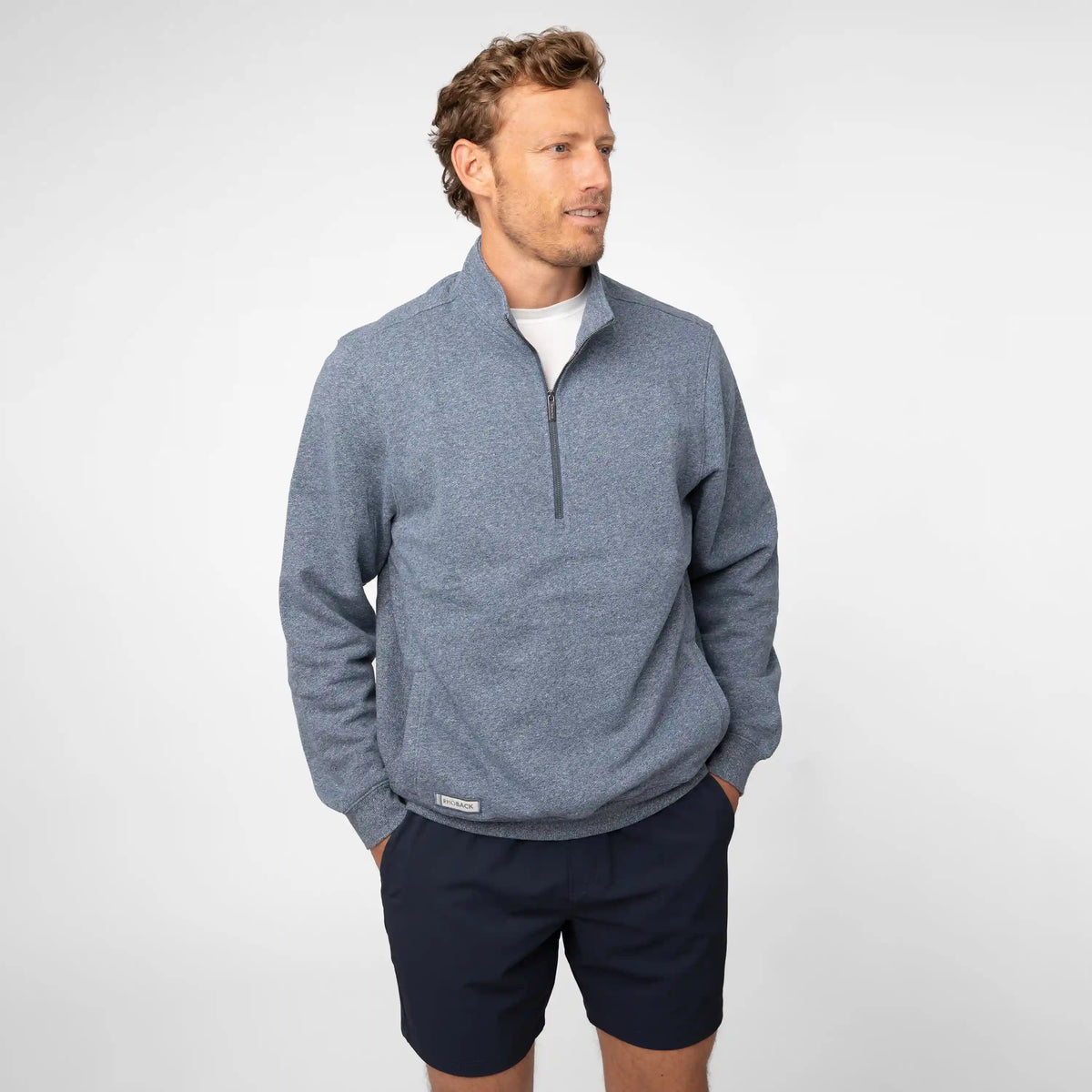 Ready Half-Zip | Heather - Blue Steel