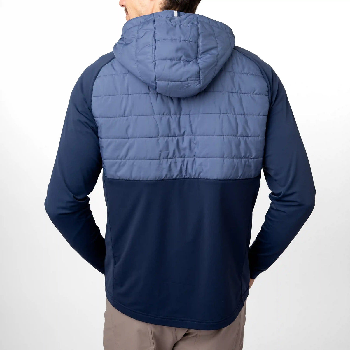 Fulton Hybrid Half-Zip Hoodie | Colorblock - Fleet Navy/Coastal Blue