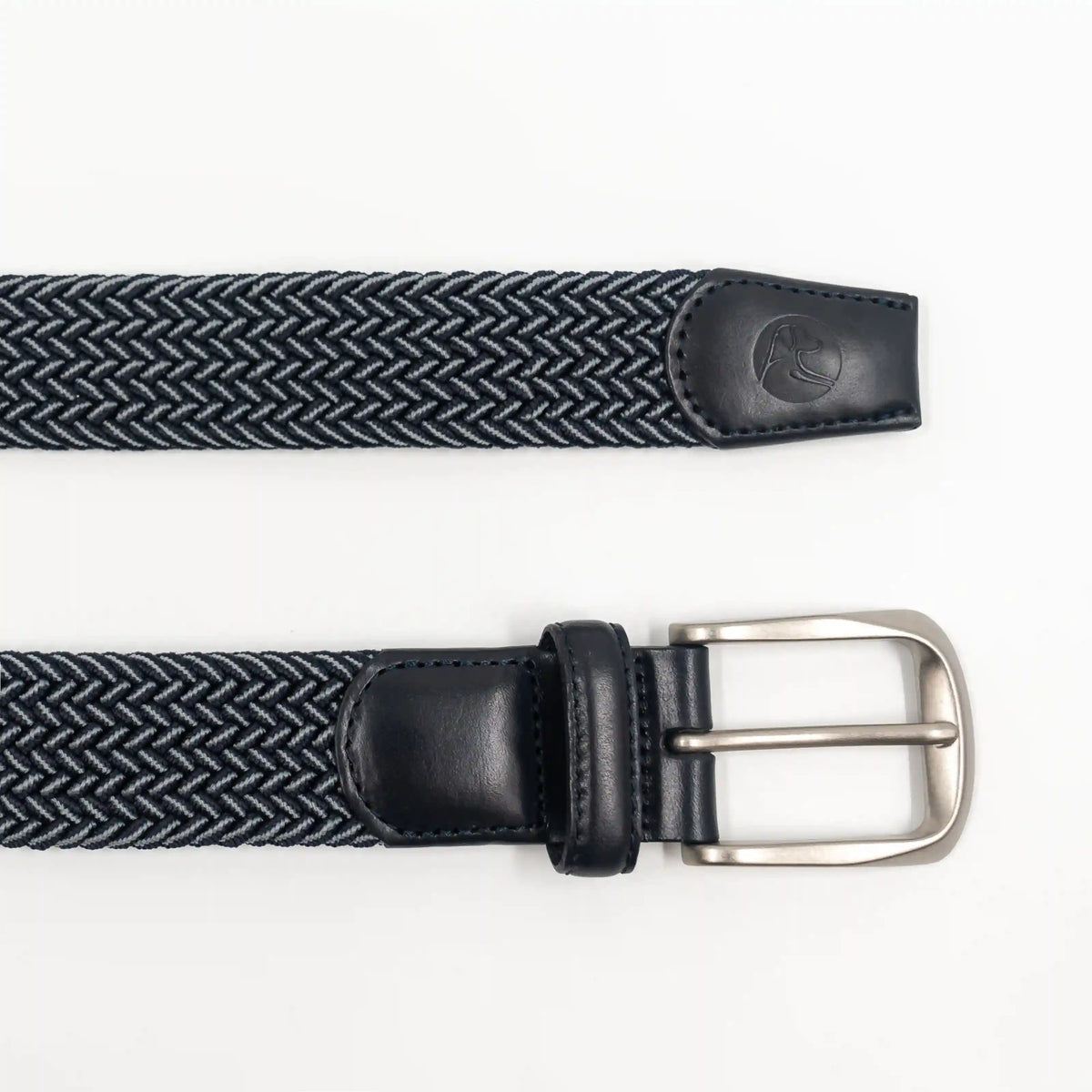 Flex Stretch Belt | The Two Color Weave - Fleet Navy/Thunder Grey