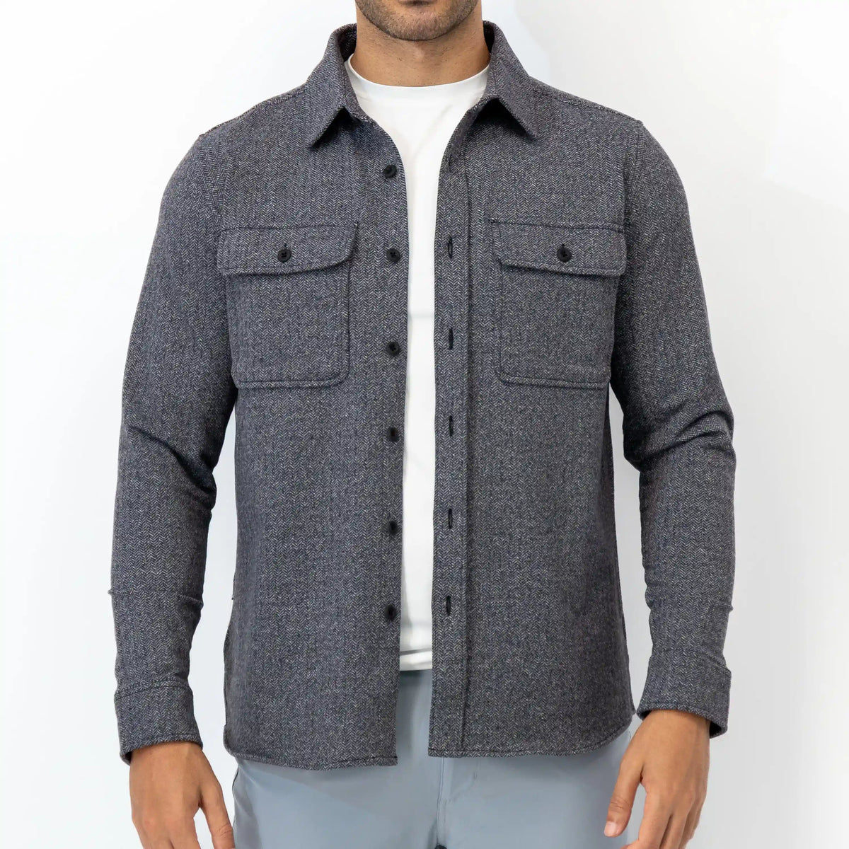 Sheffield Shirt | The Herringbone Jacquard - Black/White